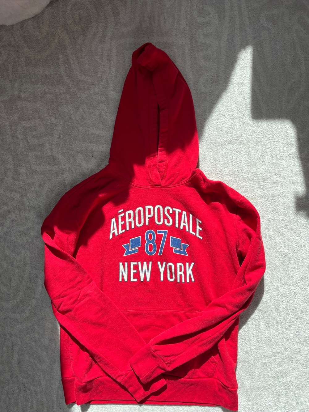 Aeropostale Red '87 New York Zip-Up Hoodie